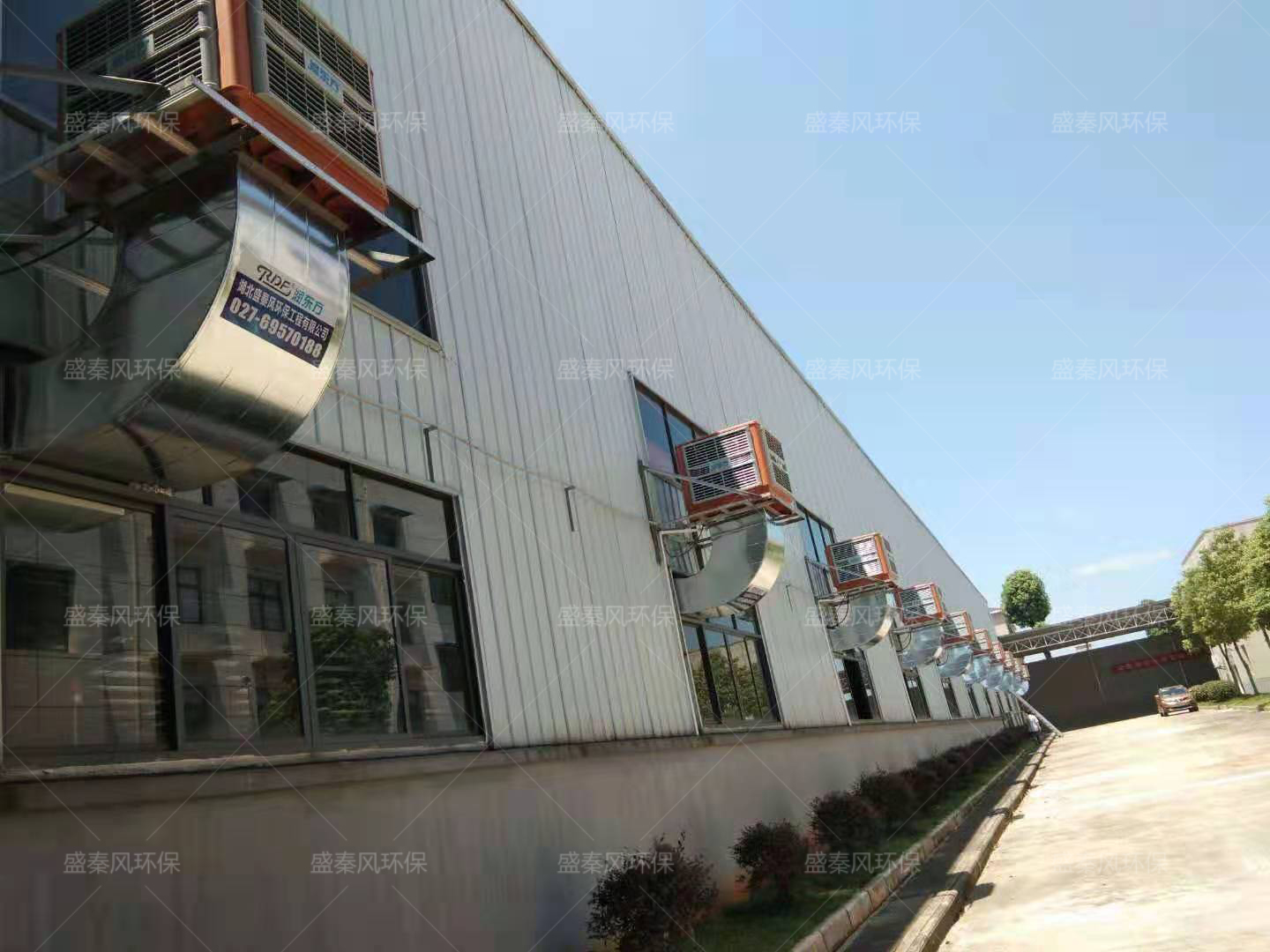 環(huán)?？照{(diào)在湖北仙桃某無紡布廠降溫通風的應用